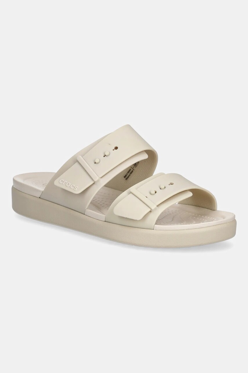 Šľapky Crocs Brooklyn Buckle Low zelená farba, 211215