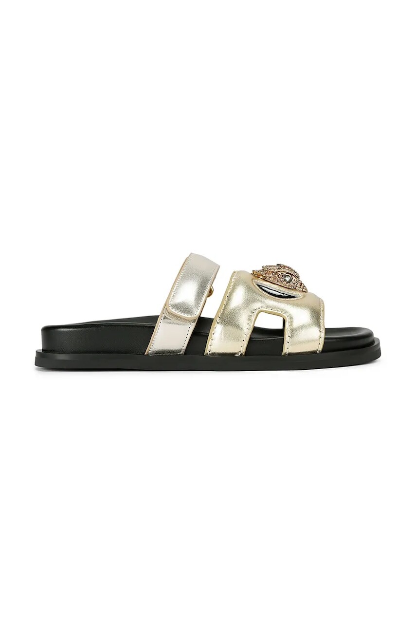 Kožené šľapky Kurt Geiger London Eagle Cut Out Sandal zlatá farba, na platforme, 4732666109