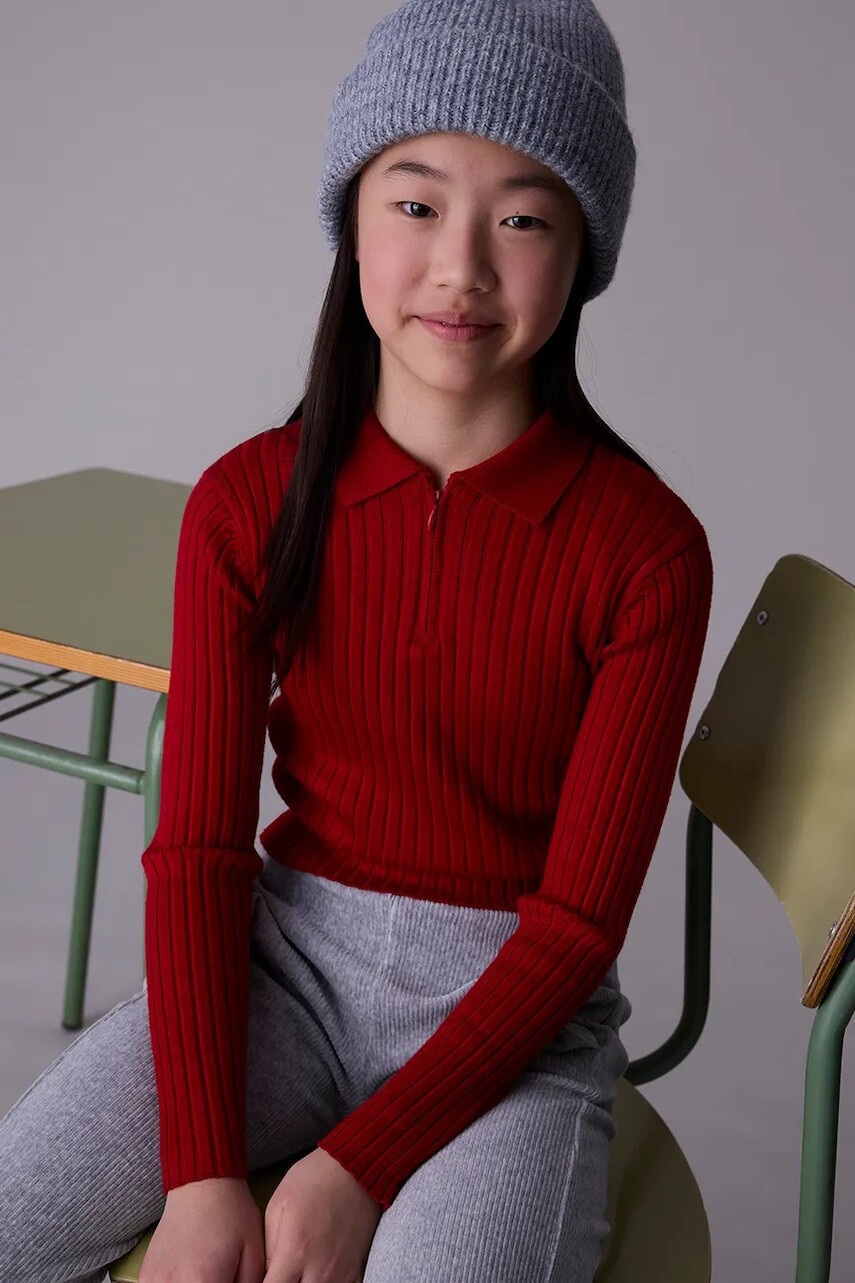 Detský sveter Mayoral červená farba, ľahký, 7195