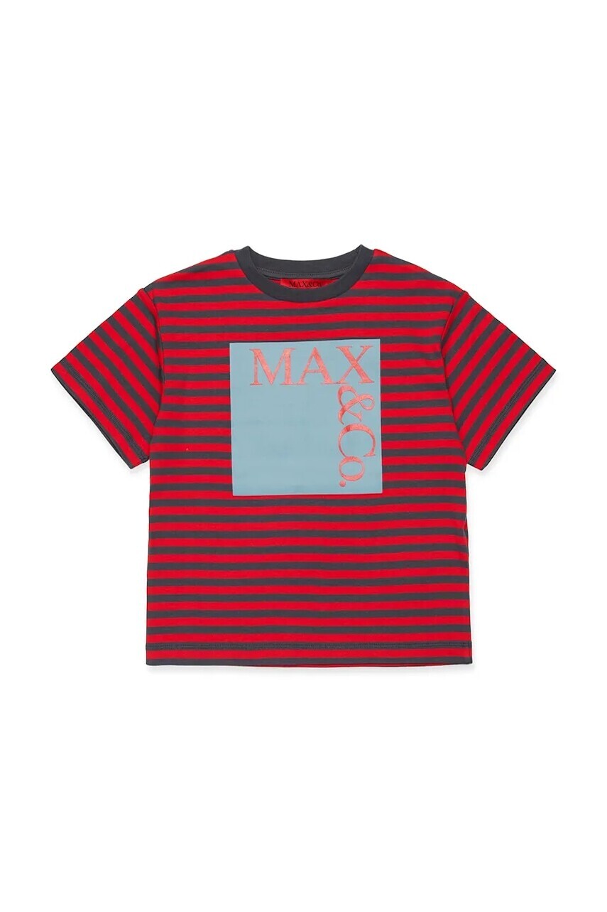 Detské bavlnené tričko MAX&Co. MAXT24F T-SHIRT červená farba, MX0192