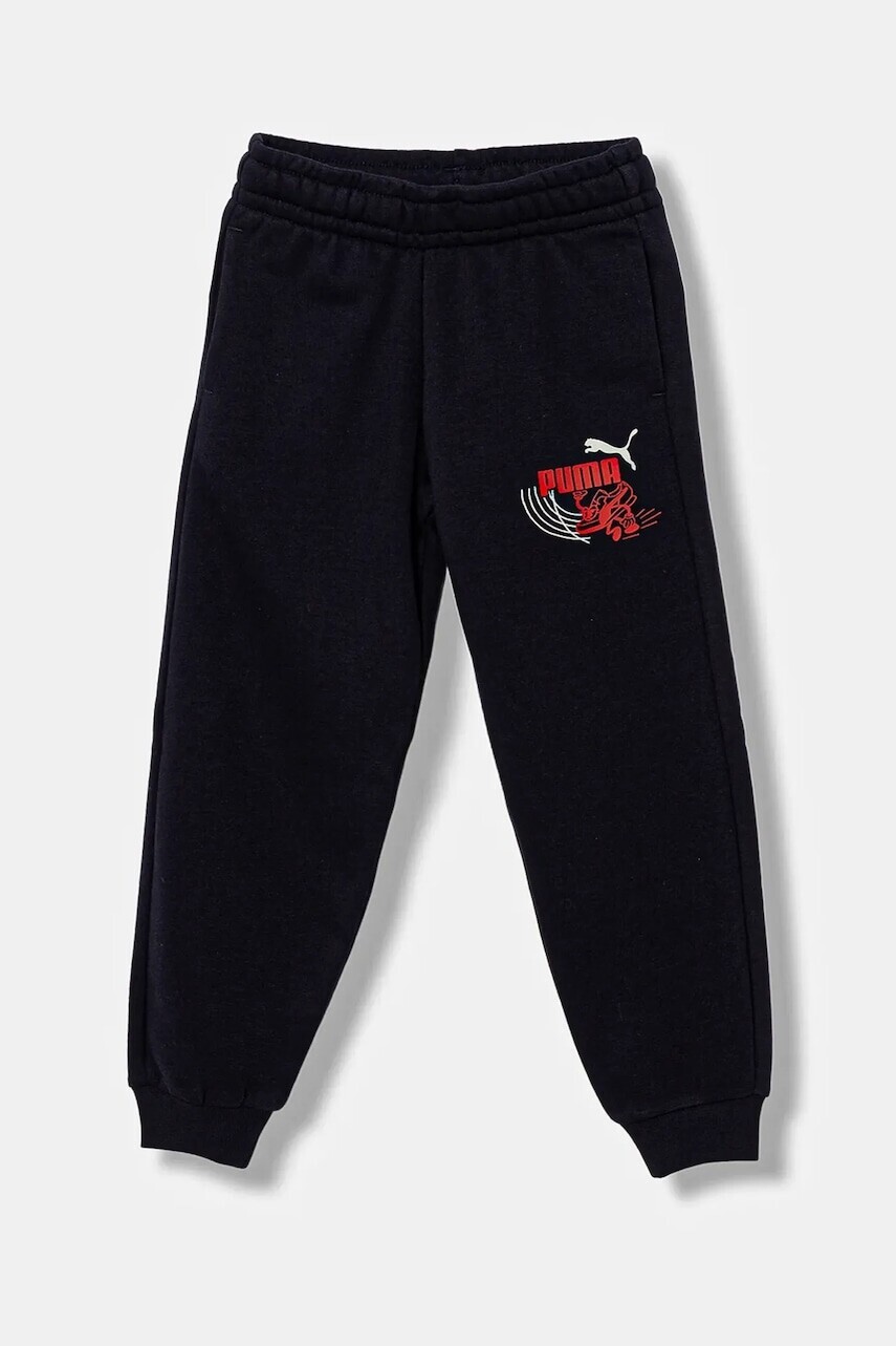 Detské tepláky Puma LITTLE RUNNERS Sweatpants TR PS tmavomodrá farba, s potlačou, 688479