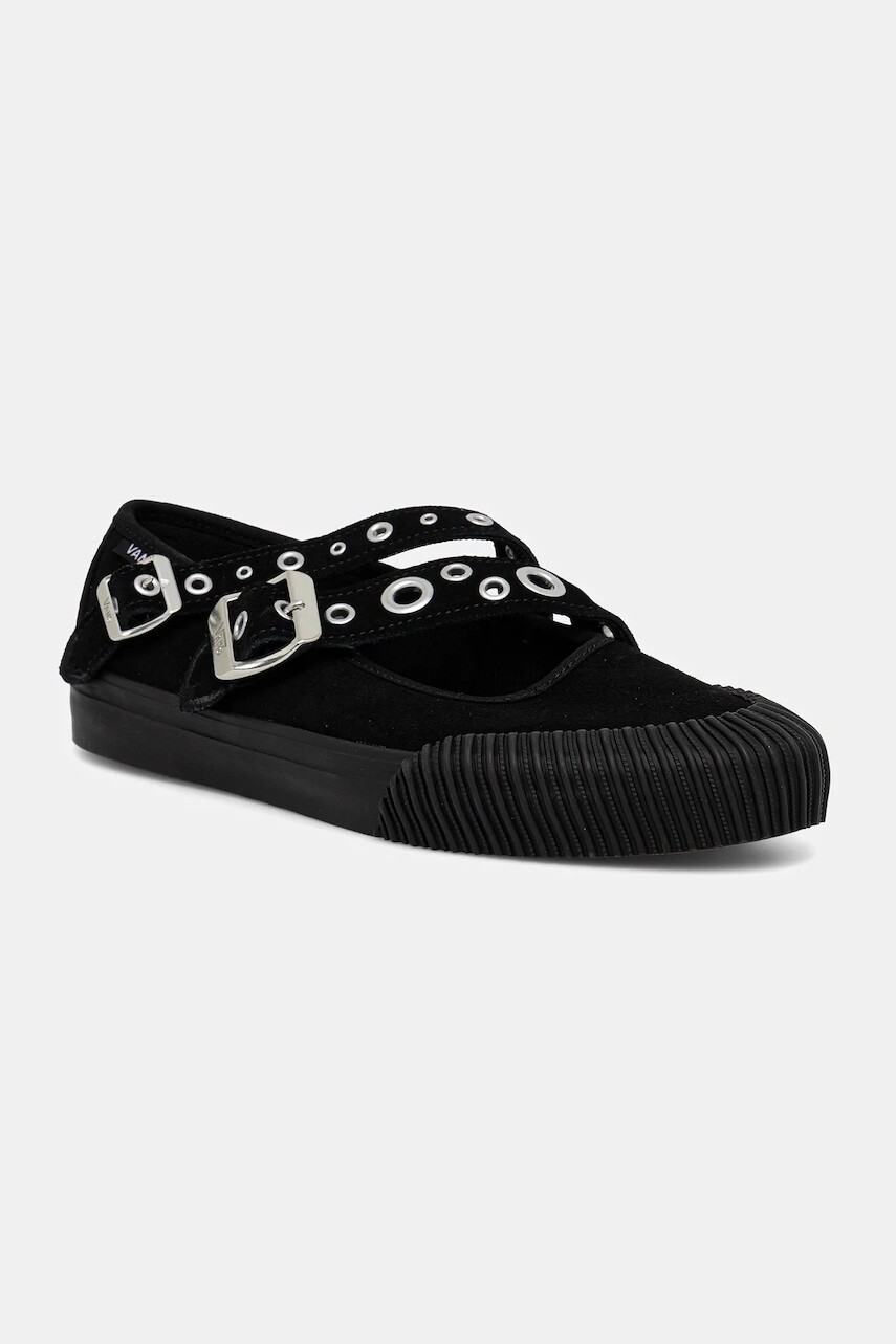 Semišové baleríny Vans Mary Jane Straps čierna farba, VN000D9ABLA1