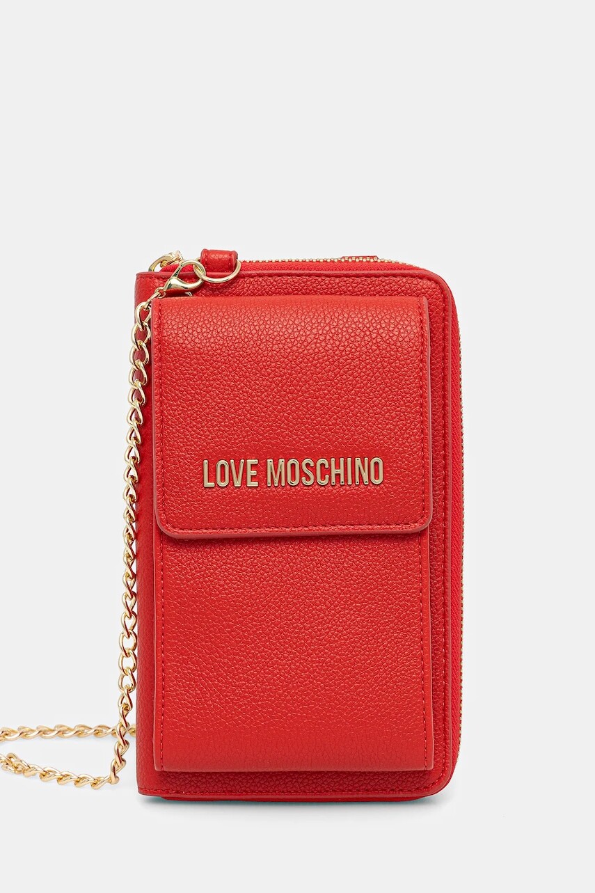 Peňaženka Love Moschino dámska, červená farba, JC5701PP1NLD0500
