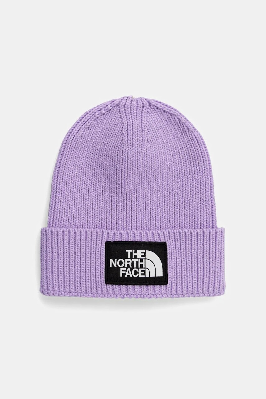 Detská čiapka The North Face KIDS TNF LOGO BOX CUFFED BEANIE fialová farba, NF0A8CGUQZI1