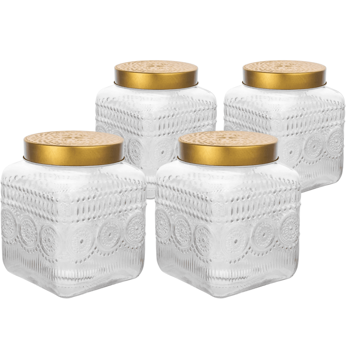 Altom Sada sklenených dóz so zlatým vekom Daisy1,8 l, 4 ks, 1,8 l