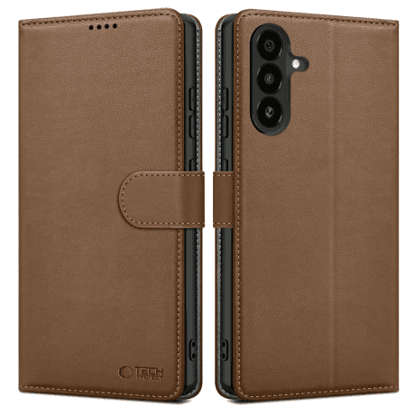 Tech-Protect Wallet knižkové puzdro na Samsung Galaxy A56 5G, hnedé