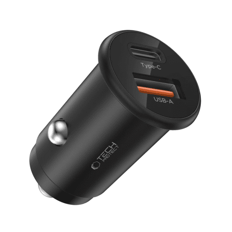 Tech-Protect CC02 autonabíjačka USB / USB-C 35W PD QC, čierna