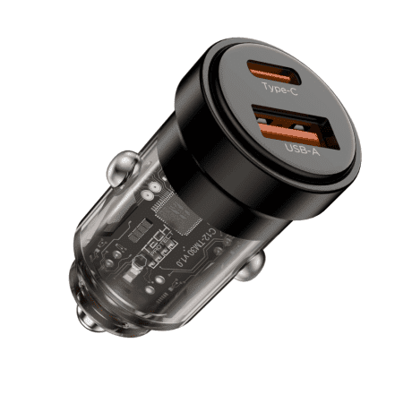 Tech-Protect CC03 autonabíjačka USB / USB-C 45W PD QC, čierna