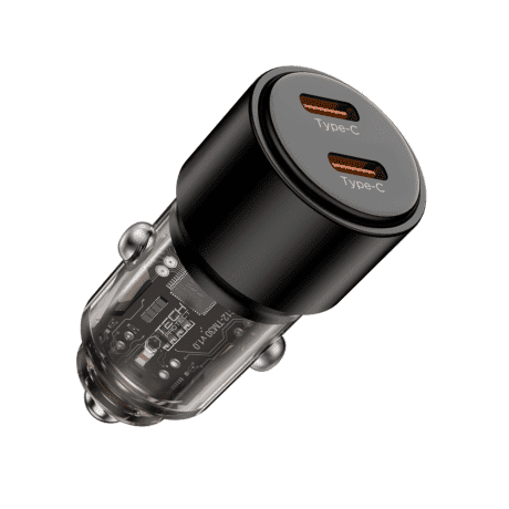 Tech-Protect CC03 autonabíjačka 2x USB-C 100W PD, čierna