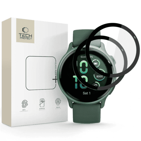 Tech-Protect Glass Flex 2x ochranné sklo na Garmin Vivoactive 6, čierne