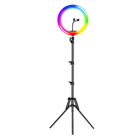 MG ZD666 RGB kruhové LED svetlo + statív 2.1m, čierne