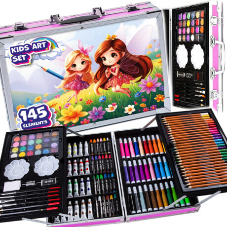 MG Art Suitcase Fairy sada pre maľovanie v kufríku pre deti 145ks, ružová