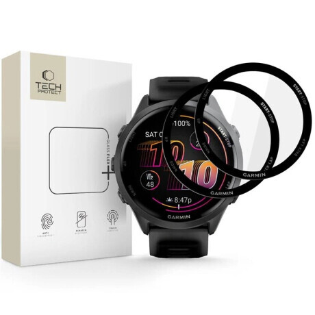 Tech-Protect Glass Flex 2x ochranné sklo na Garmin Forerunner 970 / 570 (47mm), čierne