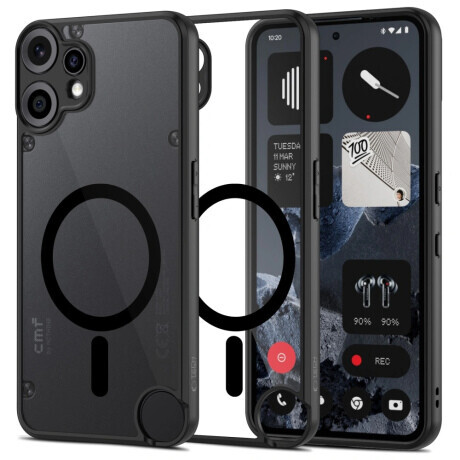 Tech-Protect Magmat MagSafe kryt na Nothing CMF Phone 2 Pro, čierny/priesvitný