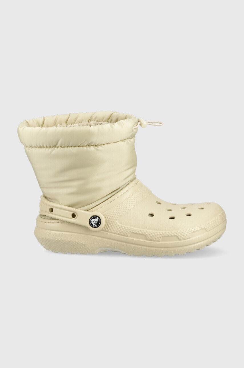 Snehule Crocs Classic Lined Neo Puff Boot béžová farba, 206630