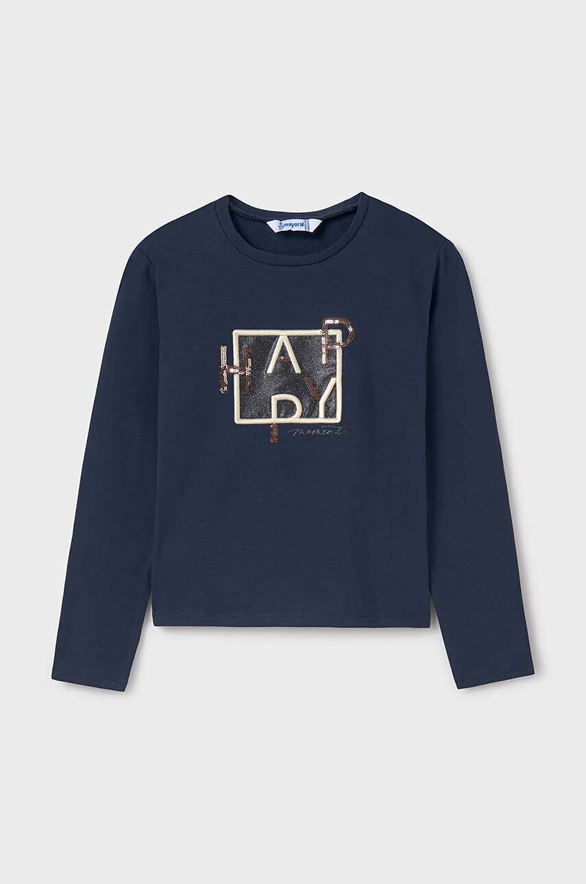 Detské tričko s dlhým rukávom Mayoral tmavomodrá farba, 7004