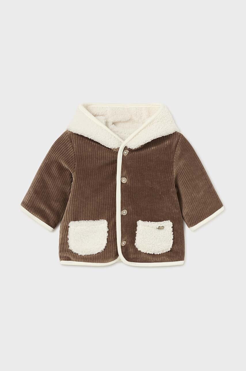 Detská obojstranná bunda Mayoral Newborn hnedá farba, 2448
