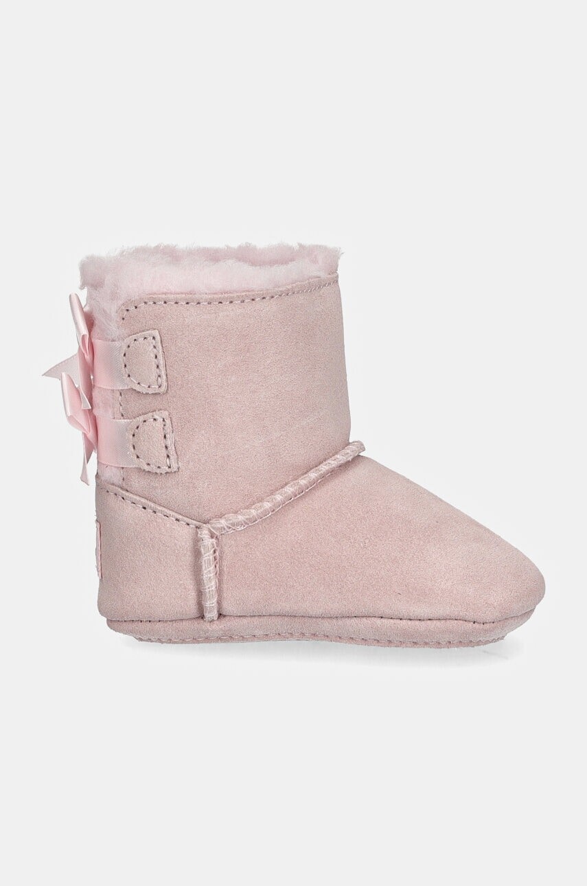 Semišové topánky pre bábätká UGG BABY BAILEY BOW ružová farba, 1157692I