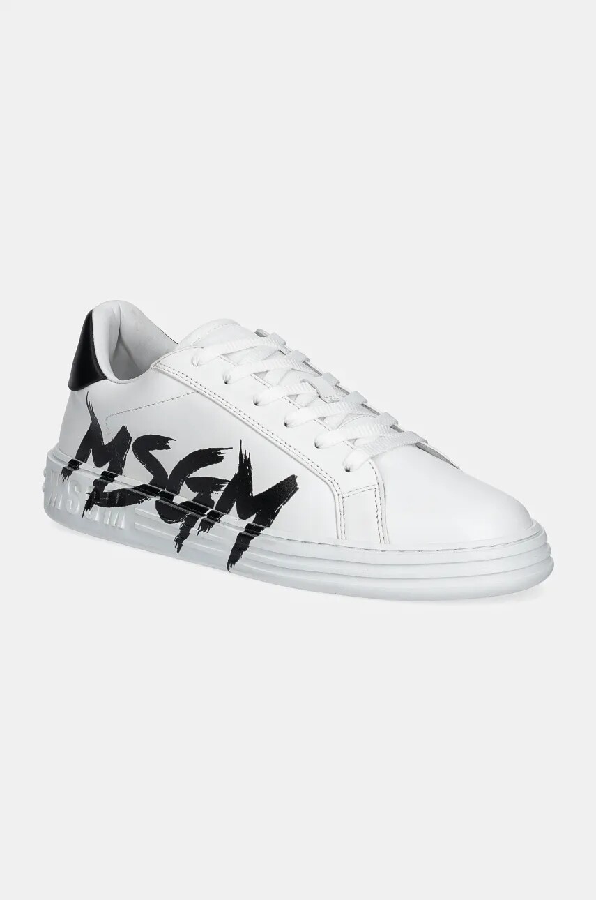 Kožené tenisky MSGM biela farba, 3740MS506 924