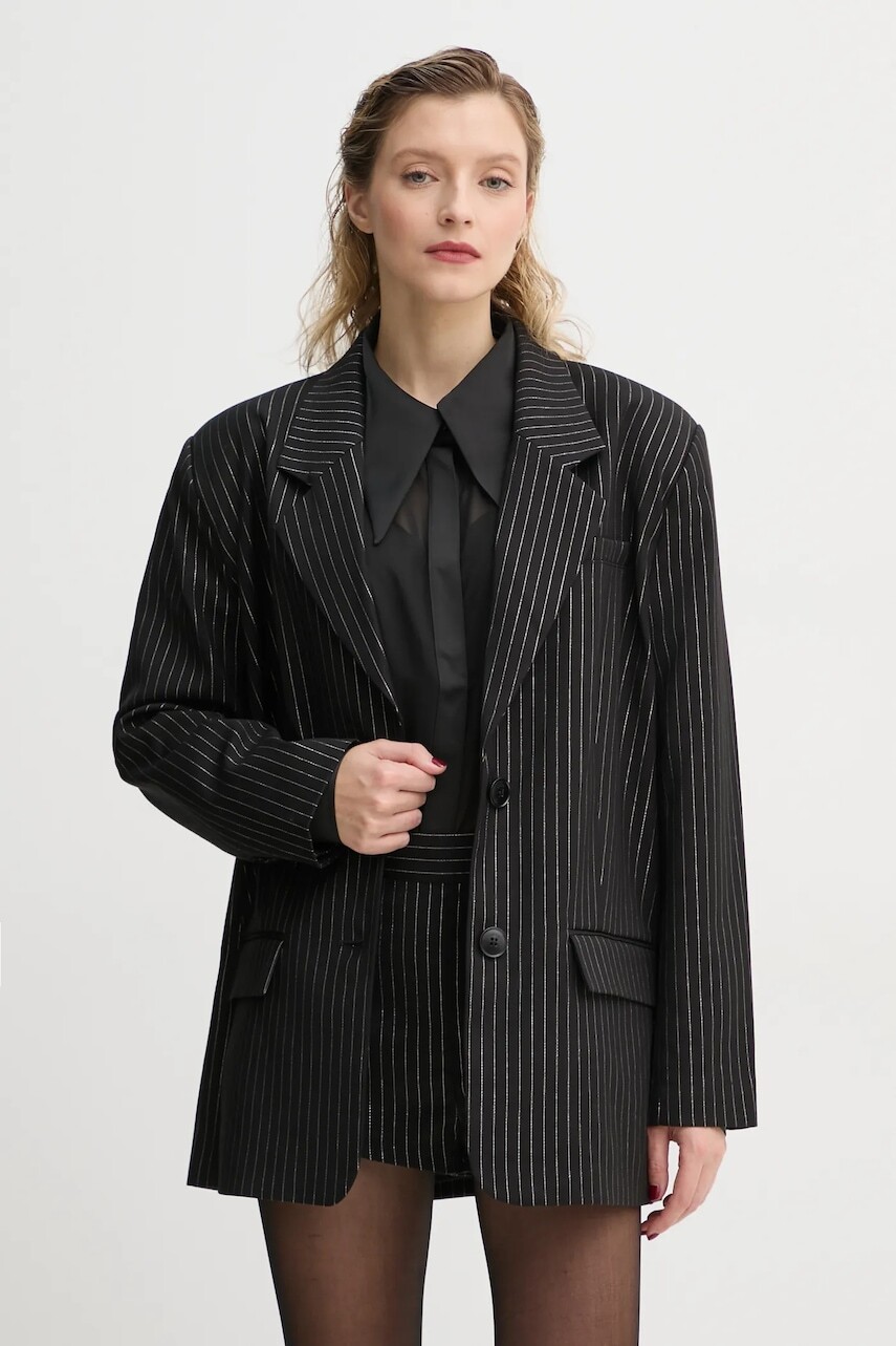 Sako Gestuz čierna farba, oversize, vzorované, 10909613