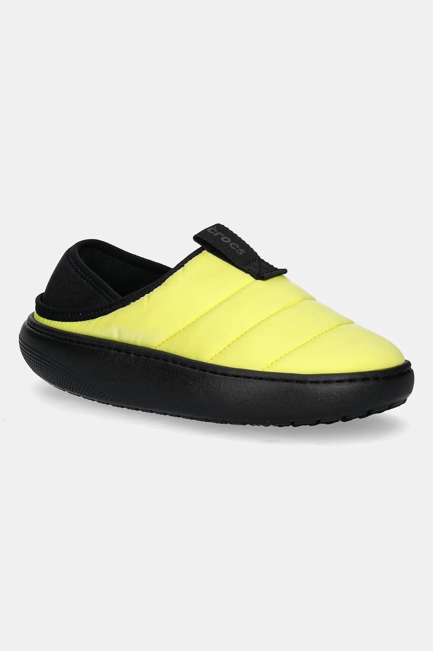 Papuče Crocs Classic Puff Moc žltá farba, 210706