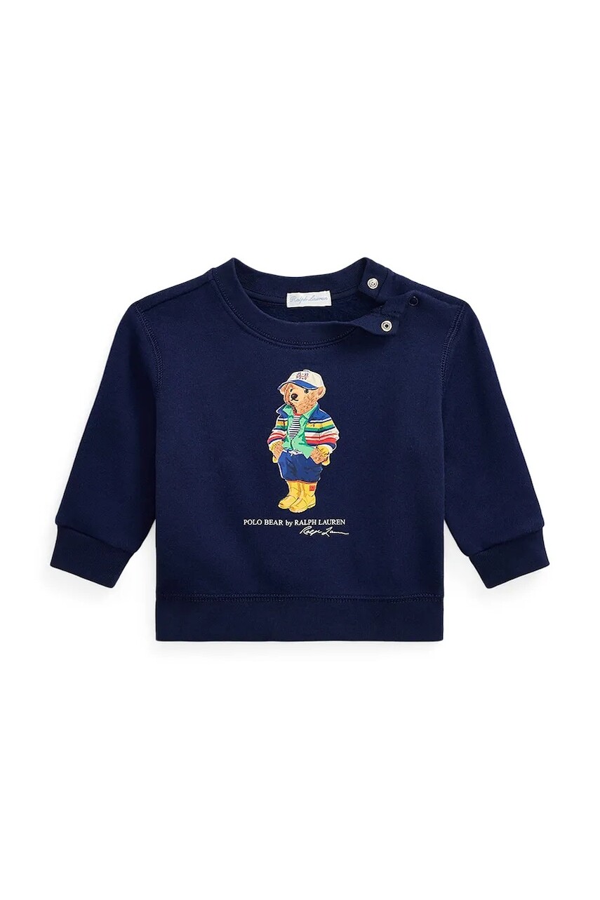 Mikina pre bábätká Polo Ralph Lauren tmavomodrá farba, s potlačou, 320975028001