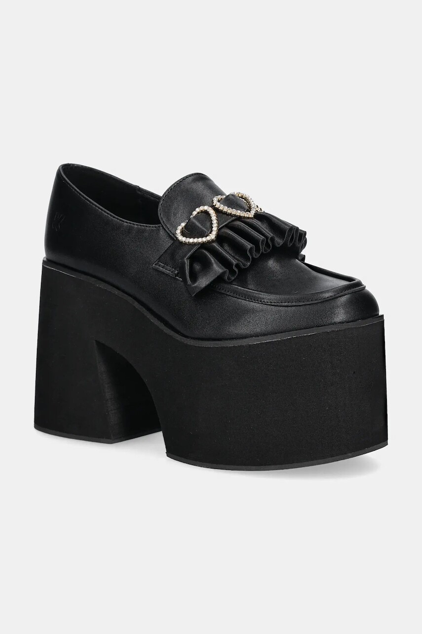 Lodičky Koi Footwear Dark Delights Chunky Heart čierna farba, na podpätku, GW02