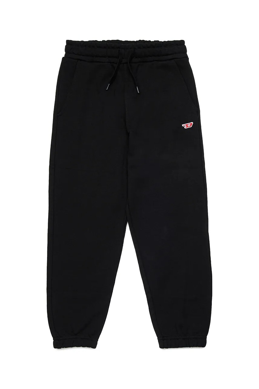 Detské bavlnené tepláky Diesel PGINND TROUSERS čierna farba, jednofarebné, J02235