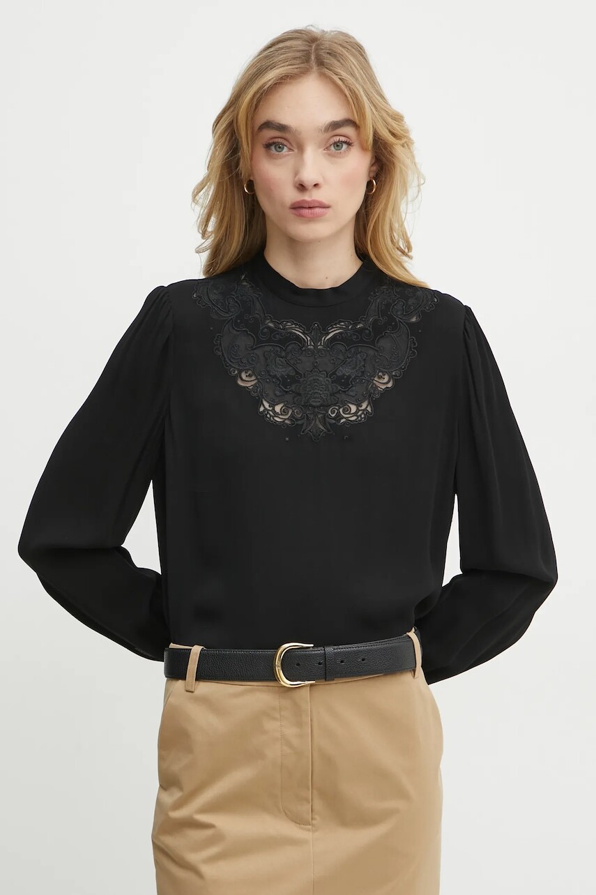 Blúzka Twinset dámska, čierna farba, jednofarebná, 242TT2192