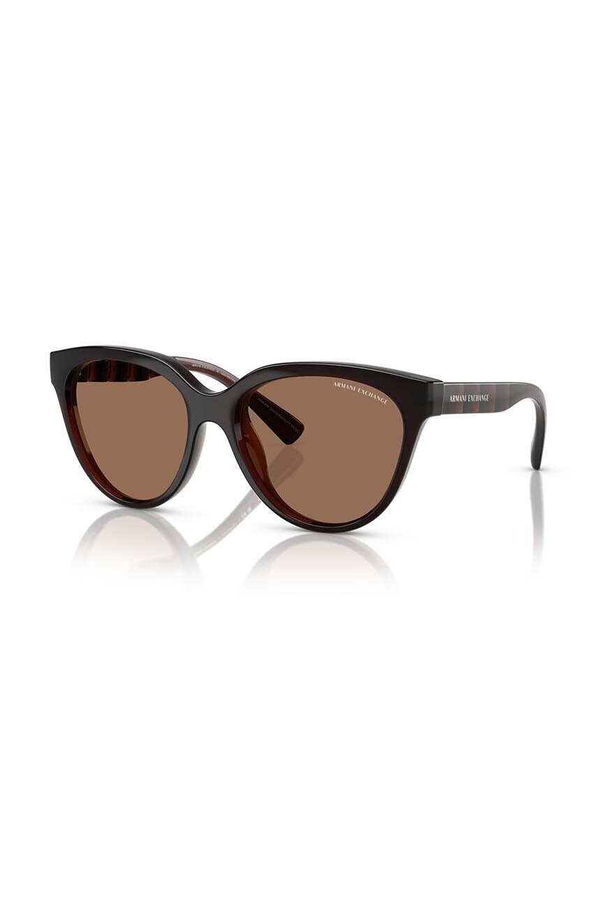 Slnečné okuliare Armani Exchange dámske, hnedá farba, 0AX4148SU