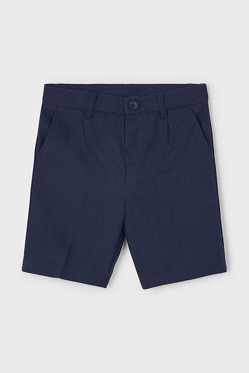 Detské nohavice s prímesou ľanu Mayoral tmavomodrá farba, vzorované, 3217