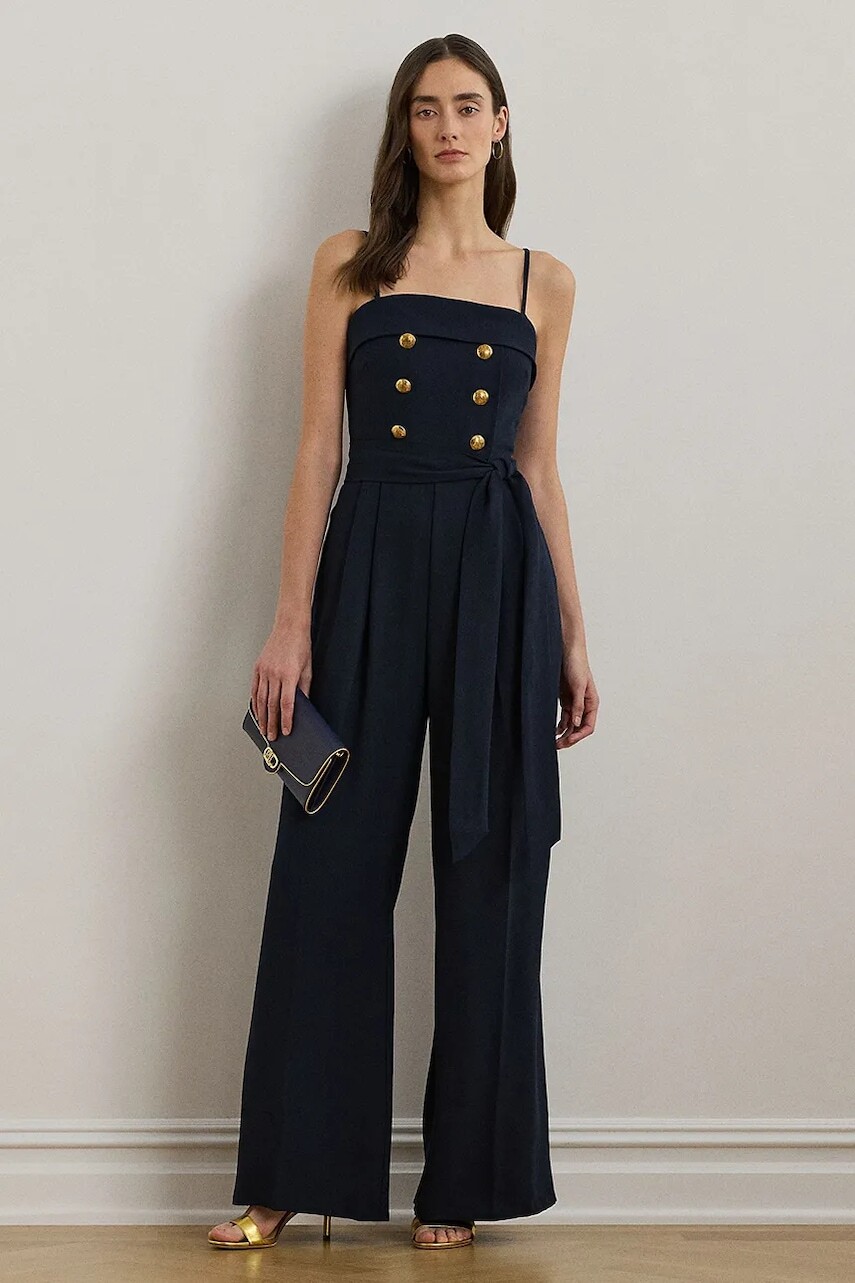 Overal Lauren Ralph Lauren tmavomodrá farba, s hlbokým výstrihom, 253962765