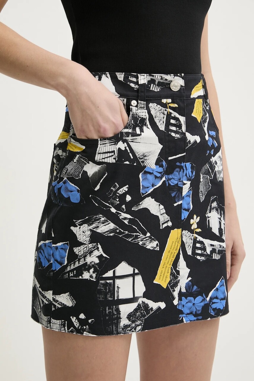 Sukňa Moschino Jeans čierna farba, mini, rovný strih, 0116 3241