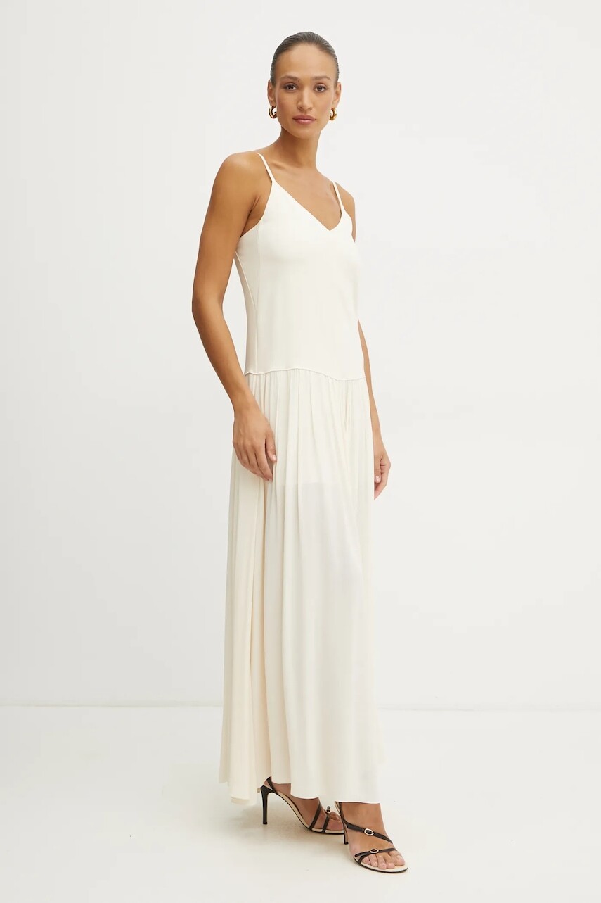 Šaty Forte Forte béžová farba, maxi, áčkový strih, 13560.my dress