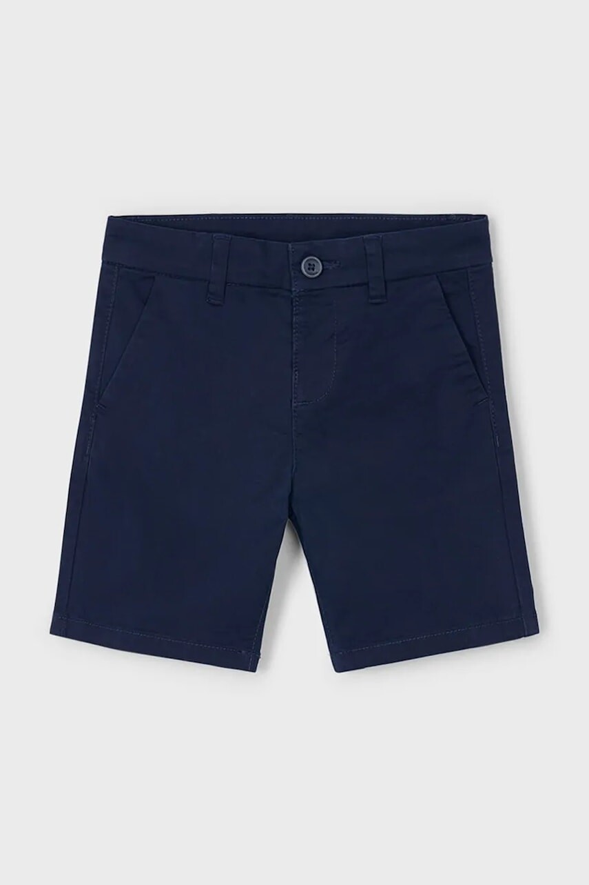 Detské krátke nohavice Mayoral chino serża basic tmavomodrá farba, 202