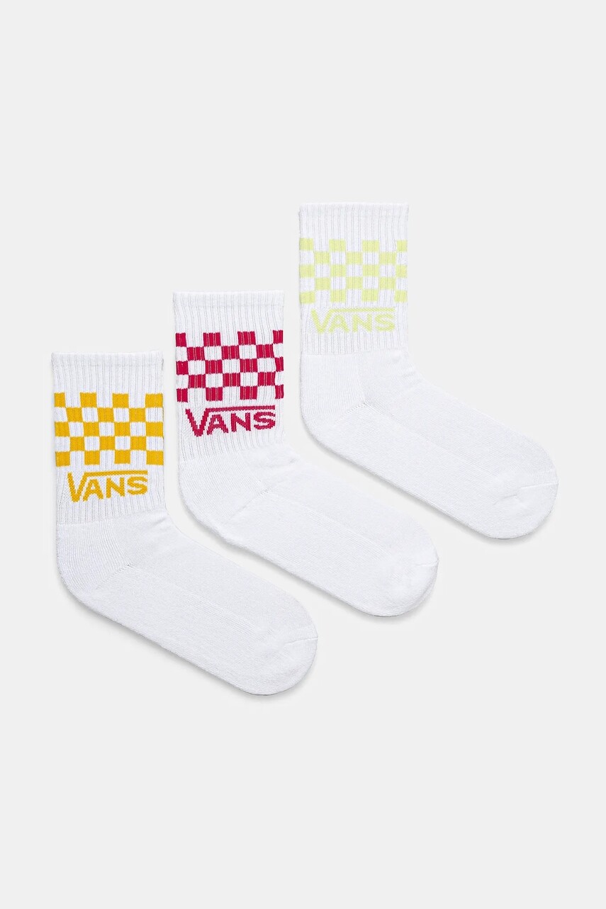 Ponožky Vans 3-pak dámske, biela farba, VN000GMUC9L1