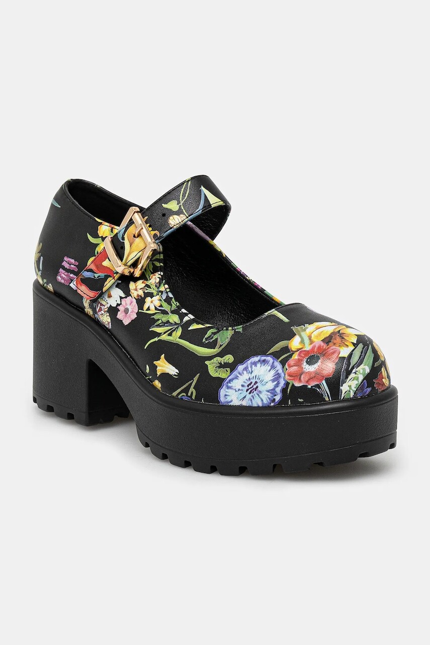Lodičky Koi Footwear TIRA MARY 
JANES ‘FLORAL 
EDITION’ čierna farba, na podpätku, ND68