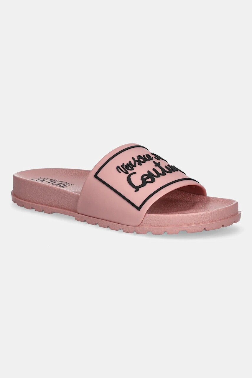 Šľapky Versace Jeans Couture dámske, ružová farba, 78VA3SQ2 71352 489