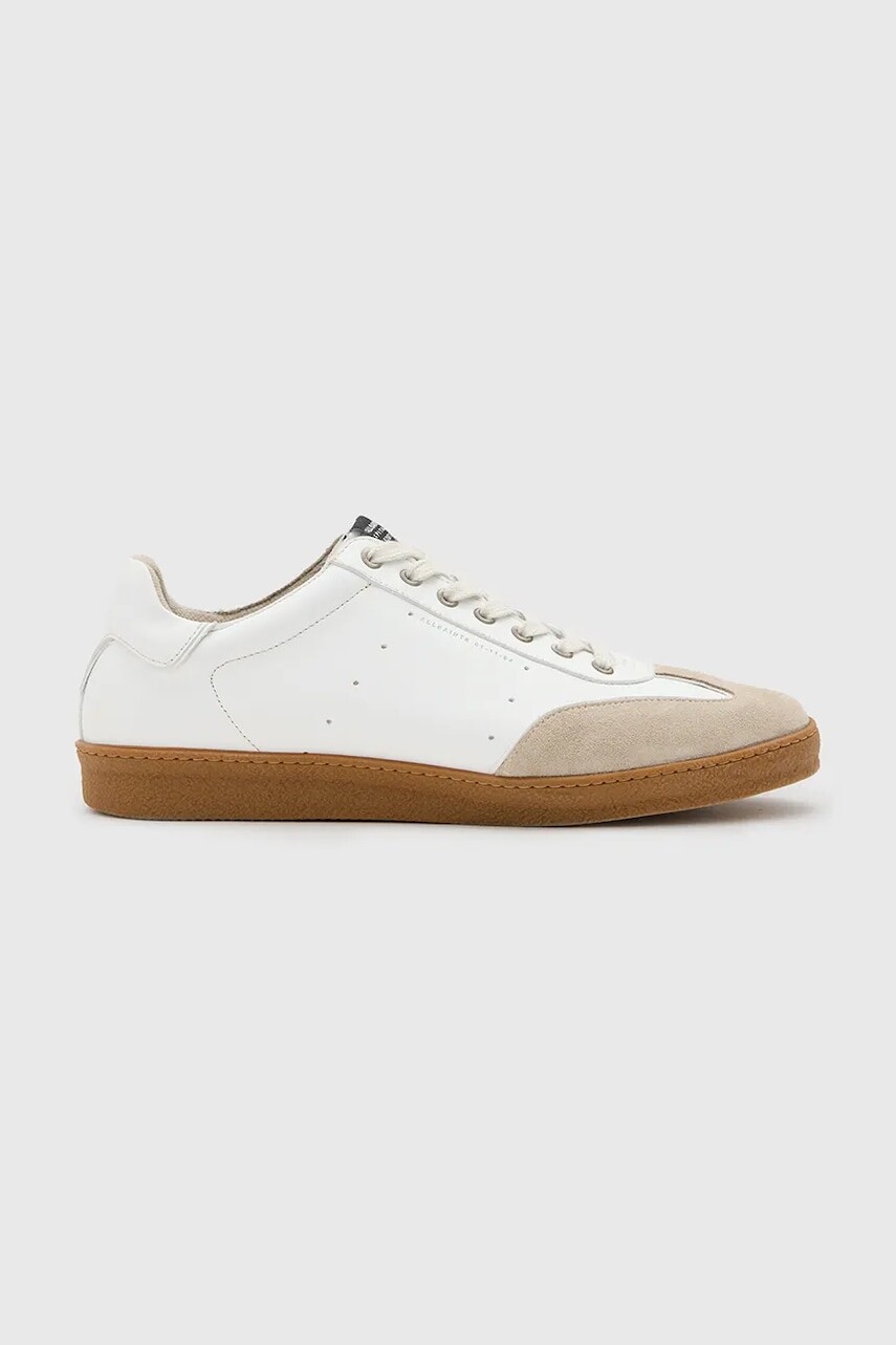 Kožené tenisky AllSaints Leo Low Top pánske, biela farba, M008FC