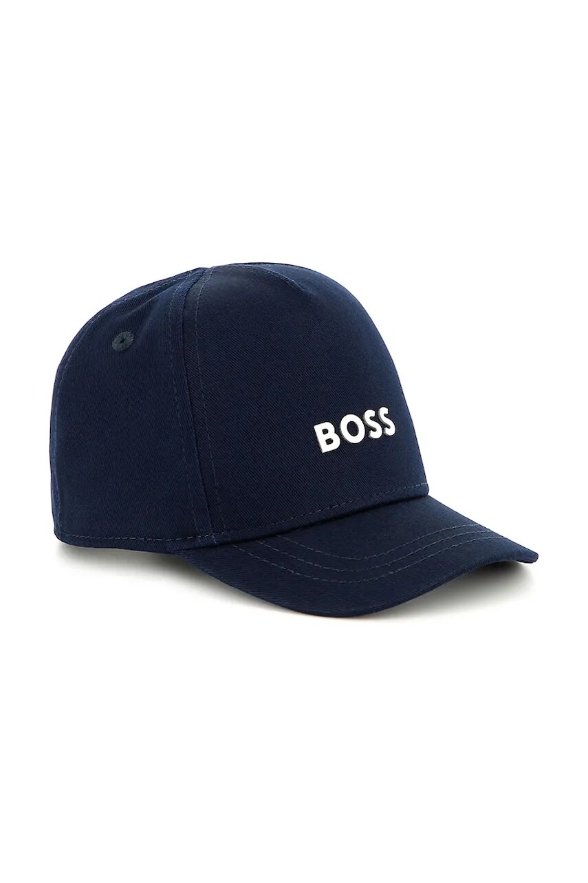 Detská bavlnená šiltovka BOSS tmavomodrá farba, jednofarebná, J51693