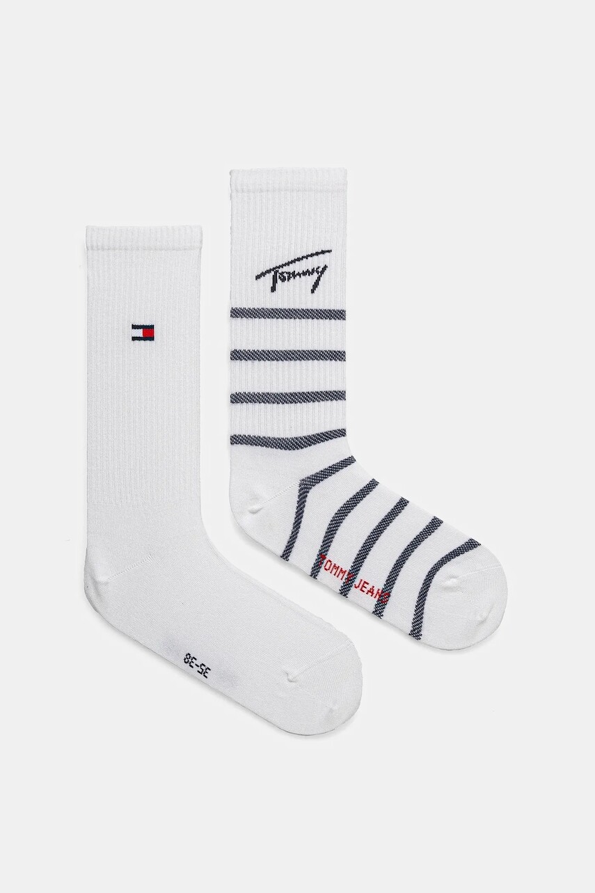 Ponožky Tommy Jeans 2-pak biela farba, 701232876
