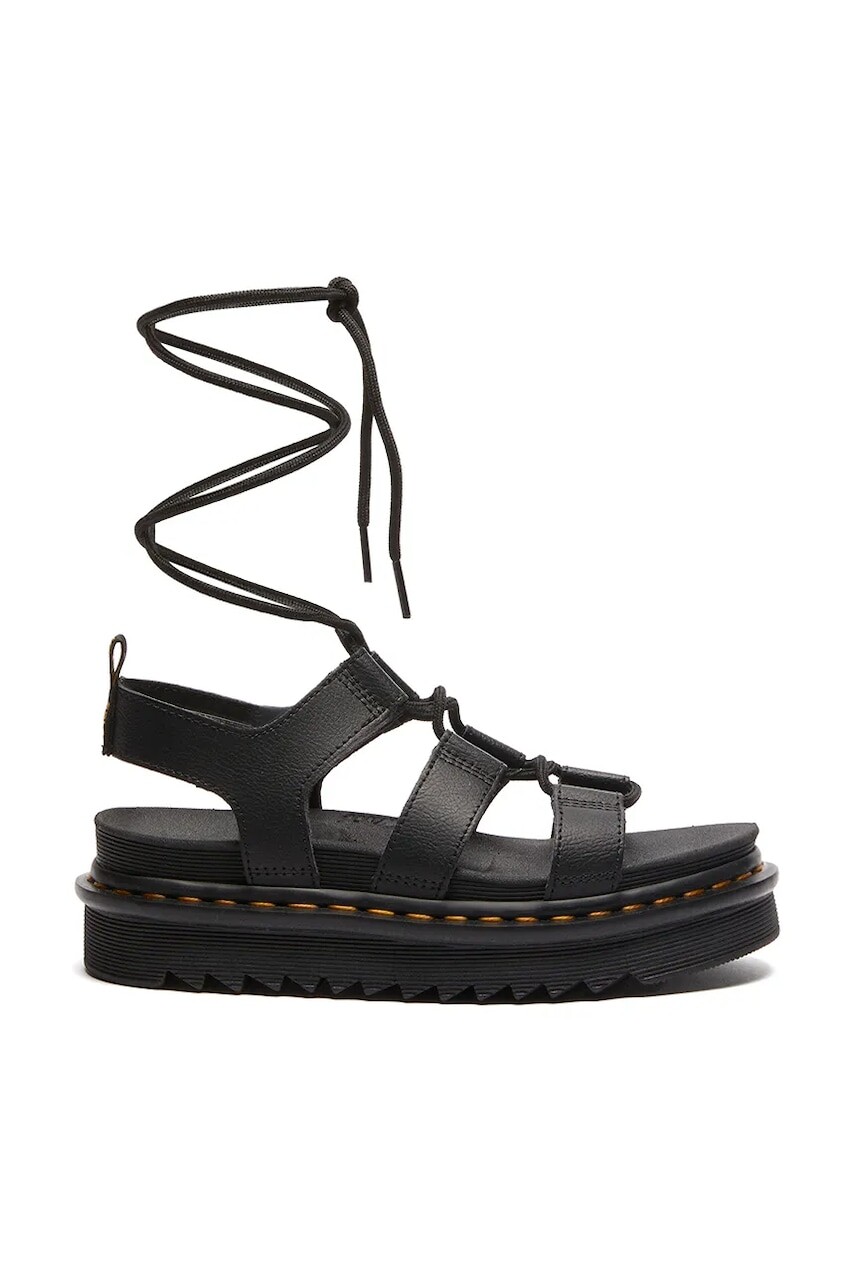 Kožené sandále Dr. Martens Nartilla dámske, čierna farba, na platforme, DM31617001