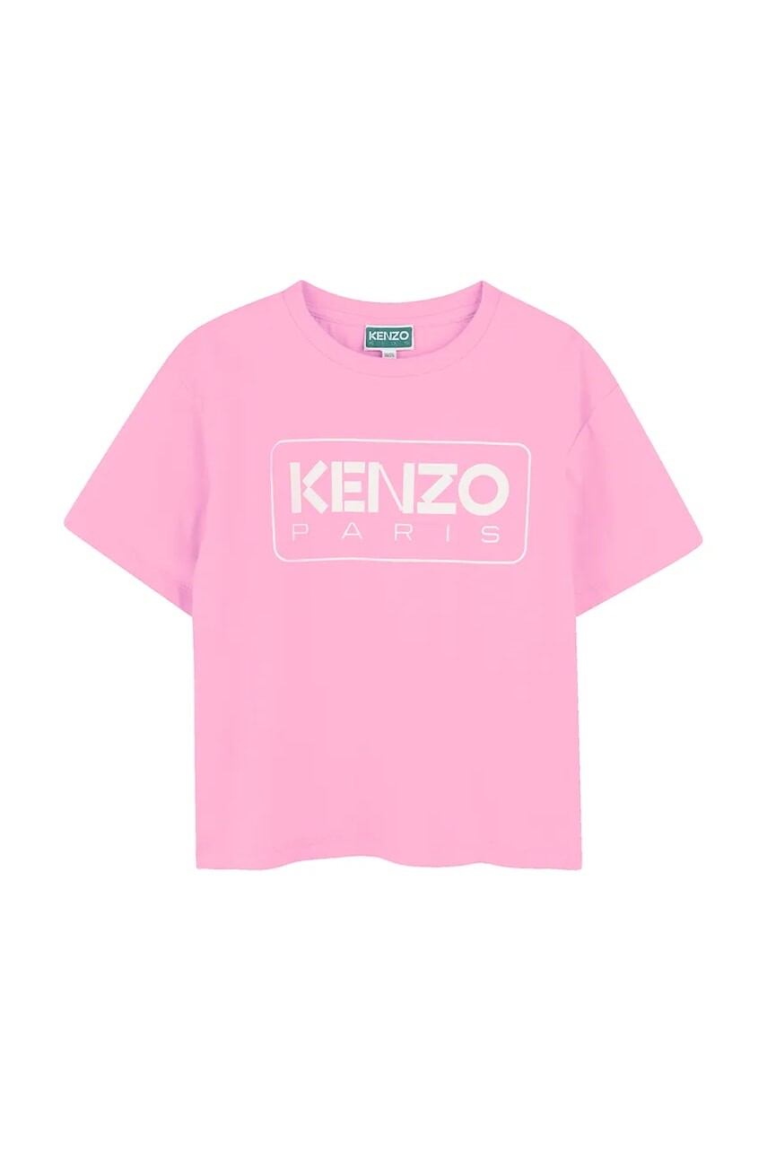 Detské bavlnené tričko Kenzo Kids ružová farba, K61064