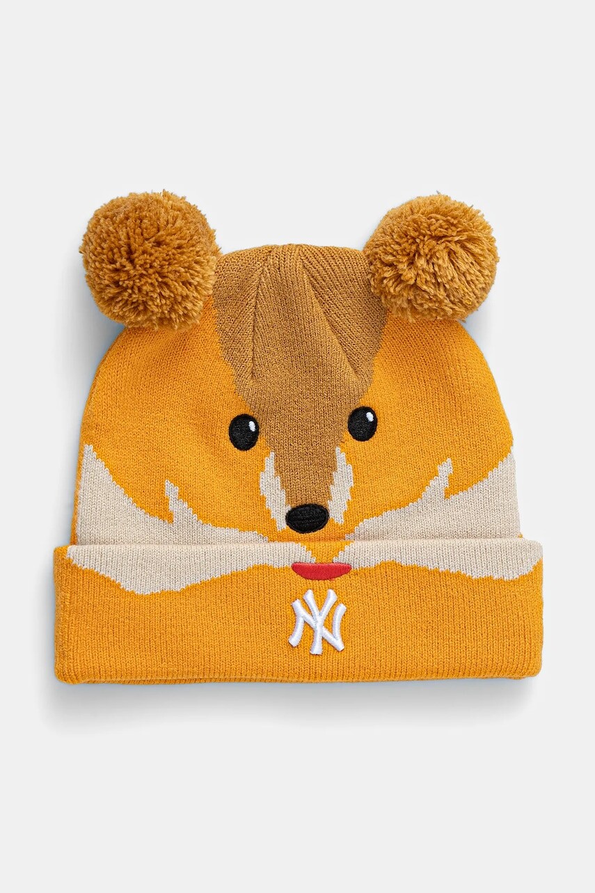 Detská čiapka New Era NEW YORK YANKEES oranžová farba biela, z tenkej pleteniny, 60565309