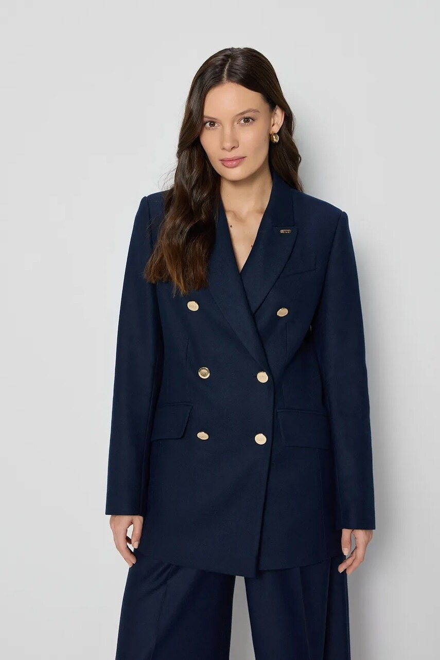 Sako Bizuu HATIA tmavomodrá farba, dvojradové, jednofarebné, HATIA GRANATOWY