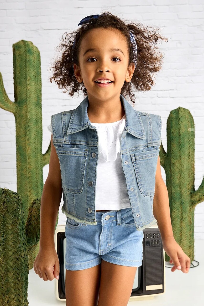 Detské rifľové krátke nohavice Mayoral jednofarebné, 236