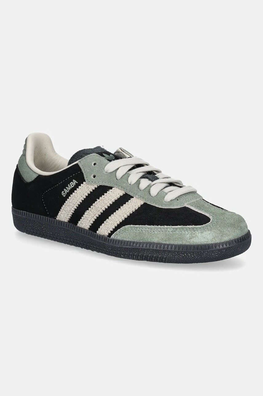 Semišové tenisky adidas Originals Samba OG W dámske, čierna farba, JI2680