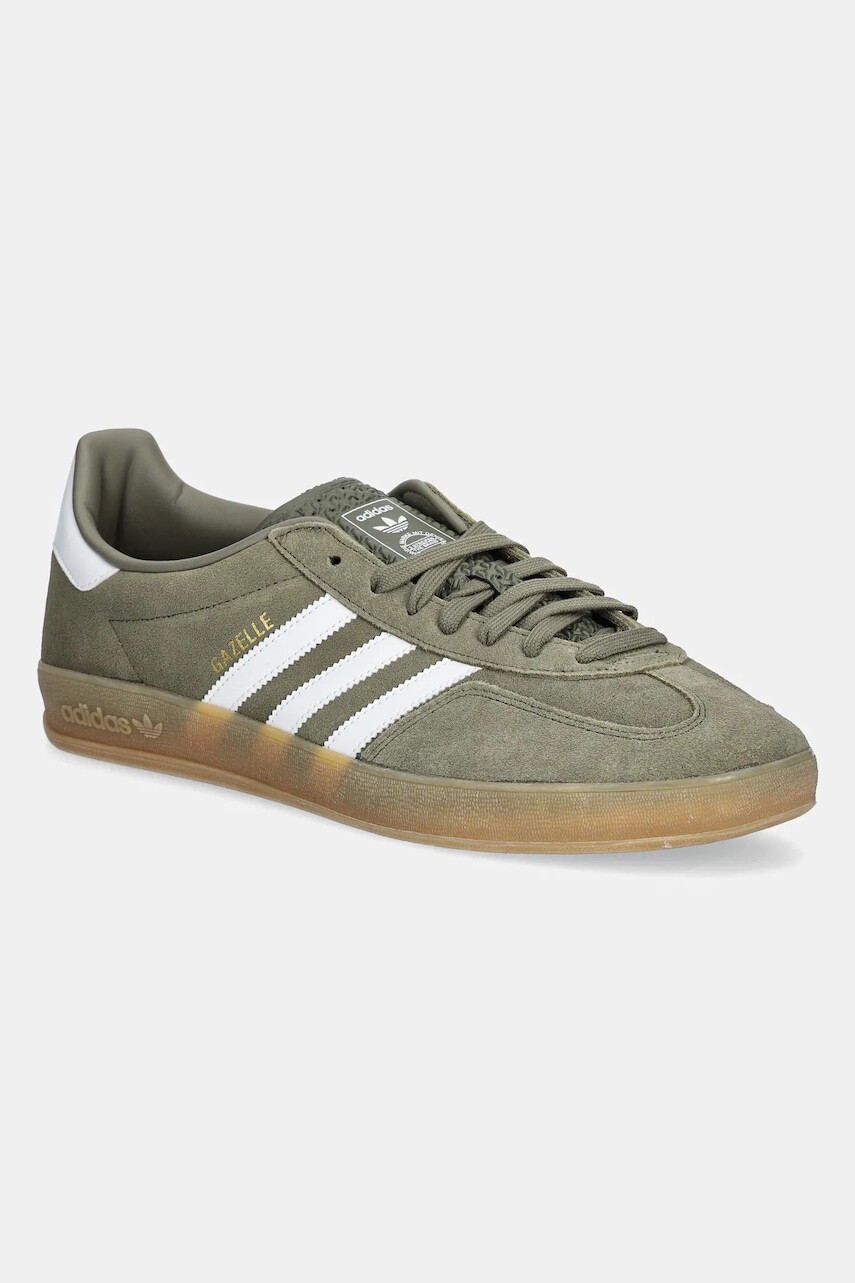 Semišové tenisky adidas Originals Gazelle Indoor zelená farba, JQ0174