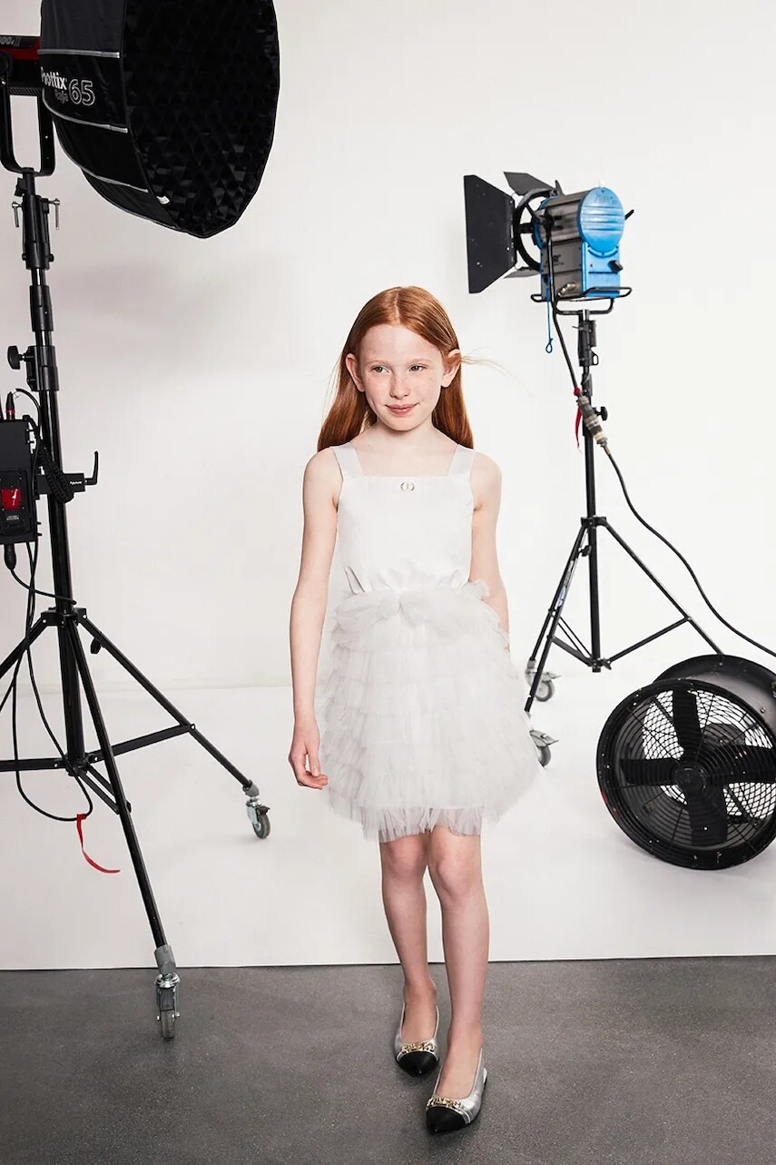 Dievčenské šaty Twinset biela farba, mini, áčkový strih, 251GJ2QS0