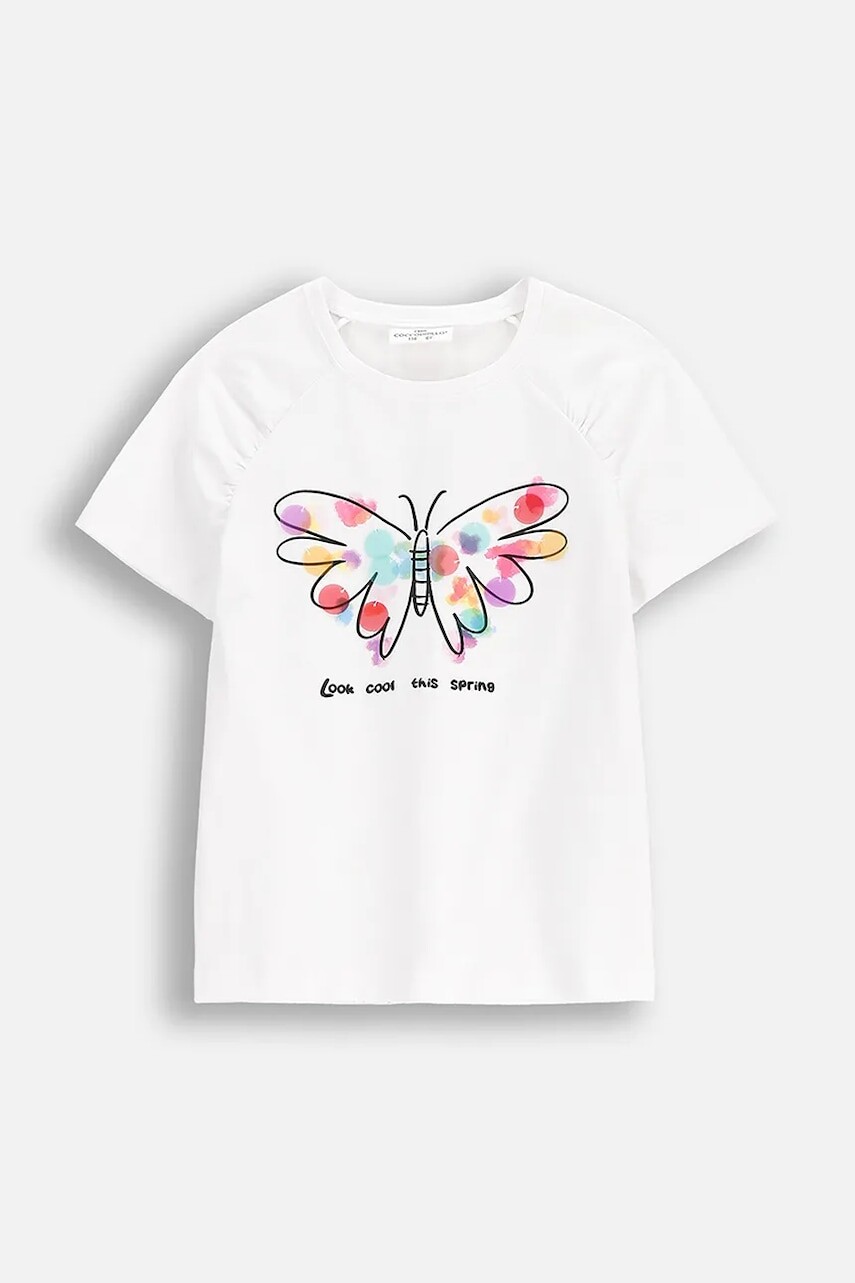 Detské tričko Coccodrillo biela farba, MAXITROPIC GIRL KIDS
